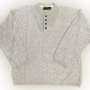 Vintage Gulf Traders Men's Oatmeal Knit Cotton Sweater Size‎ Large